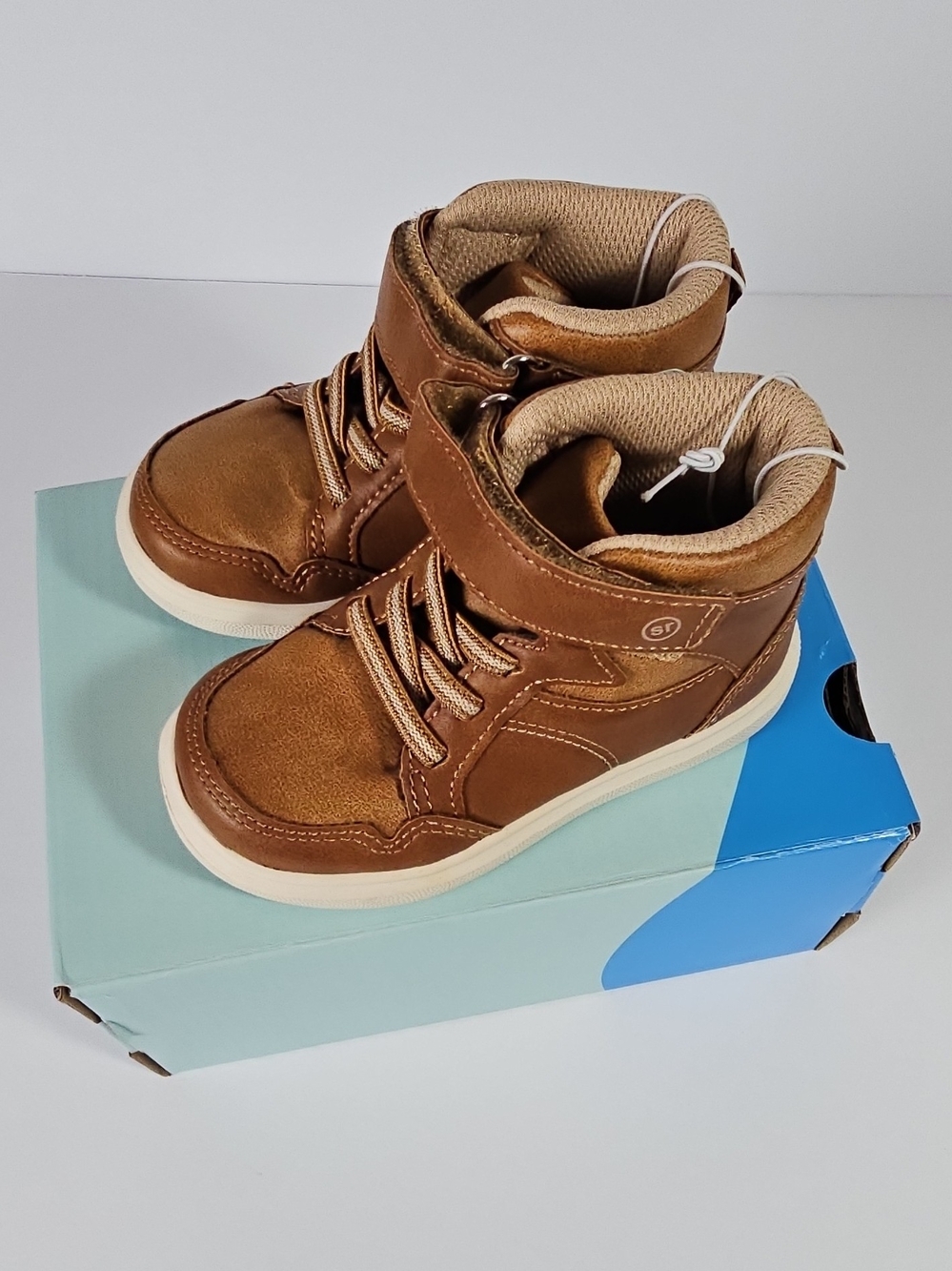 Stride Rite 360 Zayn Toddler High Top Sneakers Boots Fall Tan Brown Size 5M NWT